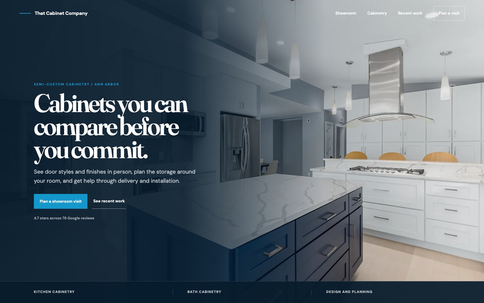 The new That Cabinet Company homepage concept