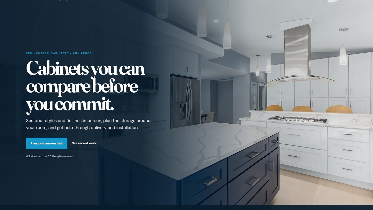 The opening section of the new homepage